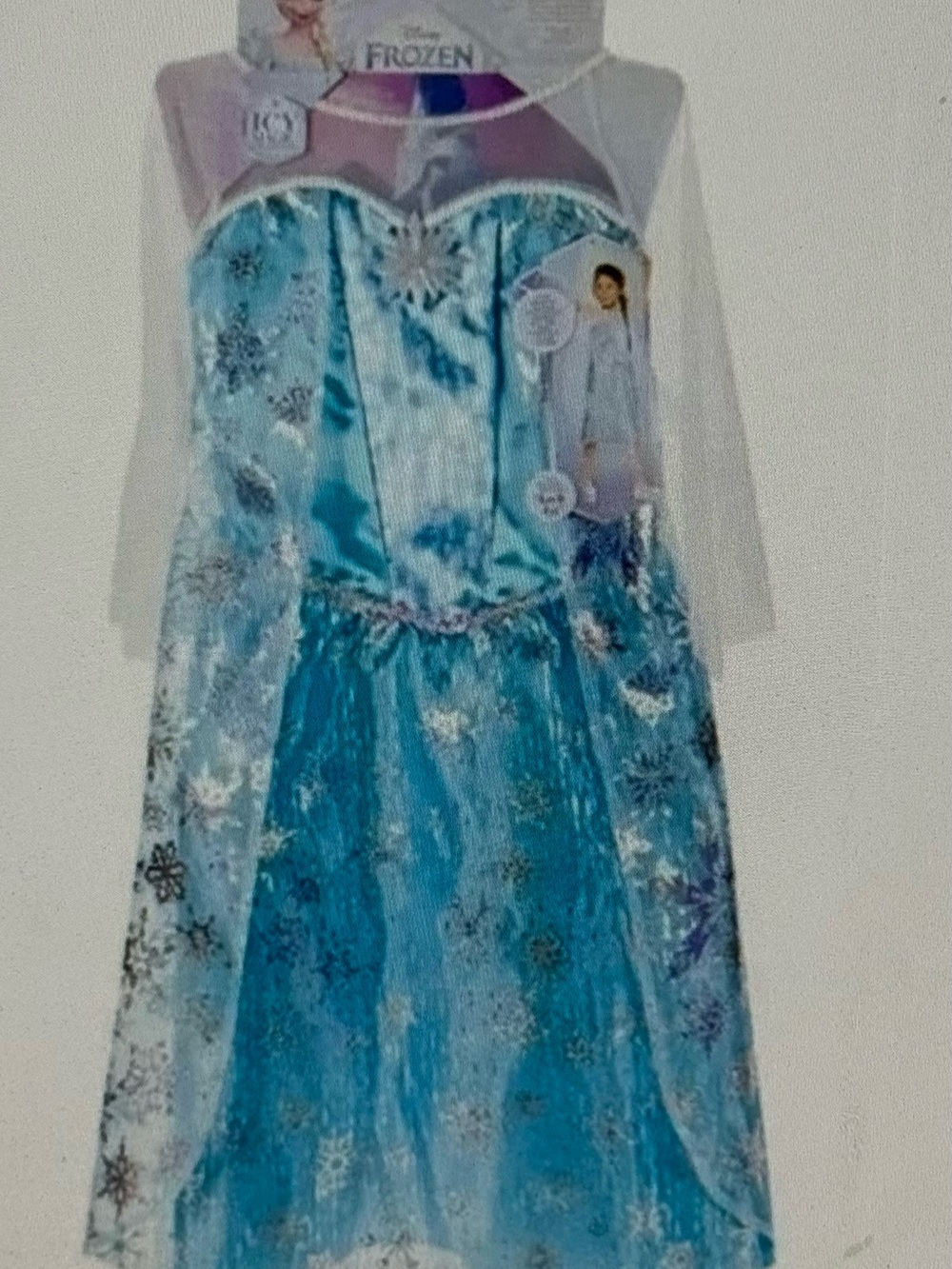 NEW Disney Frozen Elsa Snowflake Costume Dress with Lights Size 4-6